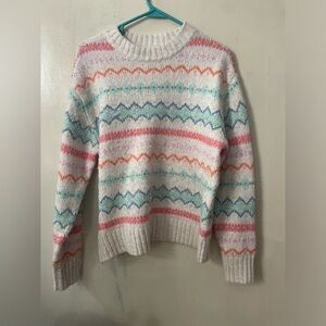American Eagle thick faire isle sweater size CS colorful artsy